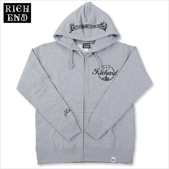 RICHEND リッチエンド ジップフーディー PLATINUM プラチナム グレー (サイズ:S)〔 アメージング 服 〕