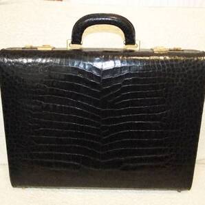 santamaria アタッシュケース クロコダイル 黒 書類鞄 ブリーフ