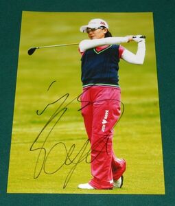 LPGA●女子ゴルフ 上原彩子 直筆サインフォトA