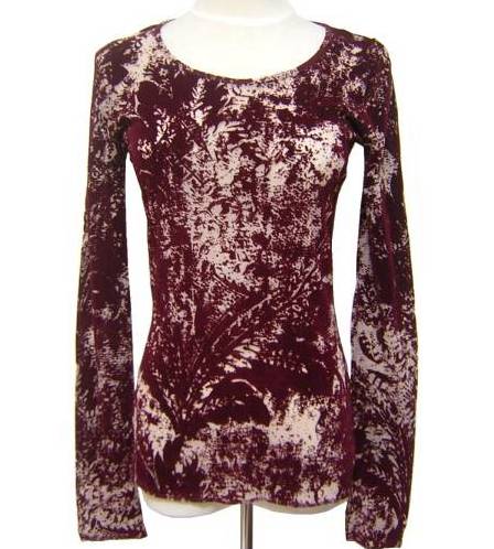 美品　FUZZI　フッチ　伊製　花柄　フロッキー加工　ネットカットソー　トップス 美品 FUZZI フッチ イタリア製 花柄 フロッキー加工 ネット