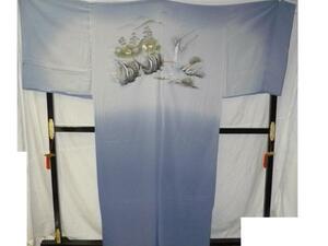 ![* gentleman long kimono-like garment * silk 100%] untailoring * blue series *