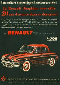 *1960 year. automobile advertisement Renault do- fins 1 RENAULT