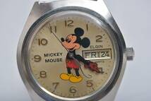 ヴィンテージ　貴重　 ELGIN　７２　' ミッキーマウス腕時計　カレンダー付　エルジン　ディズニー_画像1