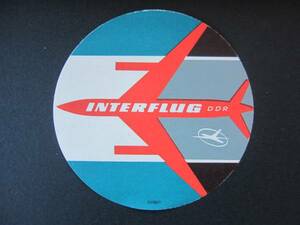  Inter Fluke # East Germany # luggage label ( red airplane )