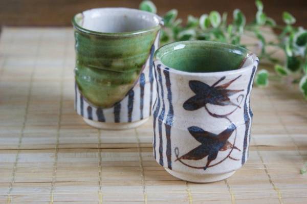 処分価格　美濃焼 鼠志野茶碗 清山窯　河合竹彦 美濃焼、清山窯の鼠志野茶碗