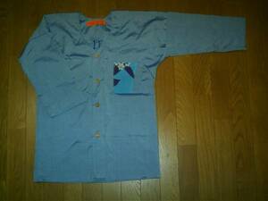 * handmade * blue shirt ground festival shirt small (S~M) new goods free postage equipped 