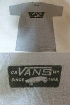 USA購入 アメカジ バンズ【Vans】スケボーロゴプリントT US S 灰_画像2