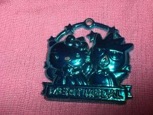  ultra rare!1997 year Sanrio Hello Kitty & Bad Badtz Maru medal mascot 