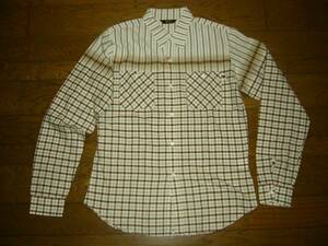 APE Ape check shirt L light brown group stripe thin the first period /