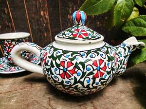 Art hand Auction SALE [Free shipping with conditions] 1 item ☆ New ☆ Turkish pottery ceramic handmade teapot M handmade oriental tableware Kyutafya pottery, Western tableware, tea utensils, pot