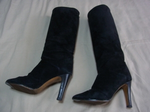 ESPERANZA Esperanza suede black long boots 24 USED