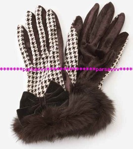  new goods paper tag attaching * L'Est Rose * thousand bird velour glove gloves kinali& tea 