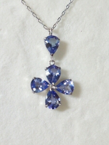 * limitation 1 point * new goods K18WG tanzanite necklace 5 stone total 1.20ct