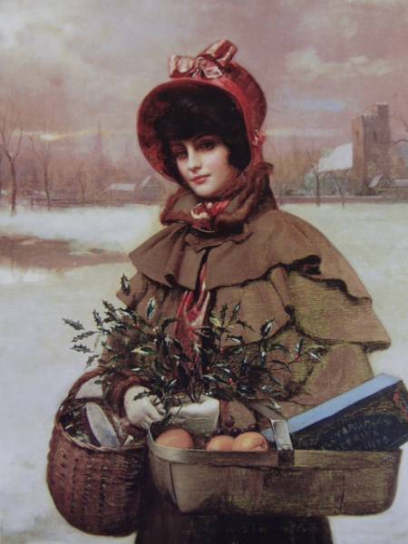 بيفارد, الشتاء - امرأة ذات قبعة حمراء, من كتاب الفن النادر, علامة تجارية جديدة بإطار عالي الجودة, لوحات شحن مجاني, تلوين, طلاء زيتي, طبيعة, رسم مناظر طبيعية