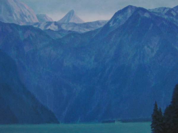 काई हिगाशियामा, भोर में पहाड़ी झील, एक दुर्लभ कला पुस्तक से, उच्च गुणवत्ता वाले फ्रेम के साथ एकदम नया, पेंटिंग्स मुफ़्त शिपिंग, चित्रकारी, तैल चित्र, प्रकृति, परिदृश्य चित्रकला