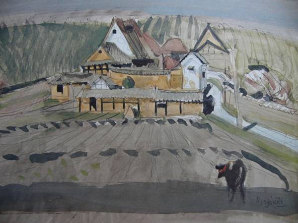 Kenichi Sugimoto, Le printemps à Nara, Extrait d'un livre d'art rare en édition limitée, Tout neuf avec un cadre de haute qualité, Peinture, Peinture à l'huile, Nature, Peinture de paysage