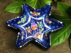  world .1.![ conditions attaching free shipping ]* new goods * Turkey ceramics star type plate ashtray case 15cm