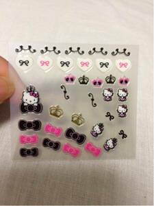  nail sticker ki tea Chan Sanrio black × pink 3 sheets exhibition 