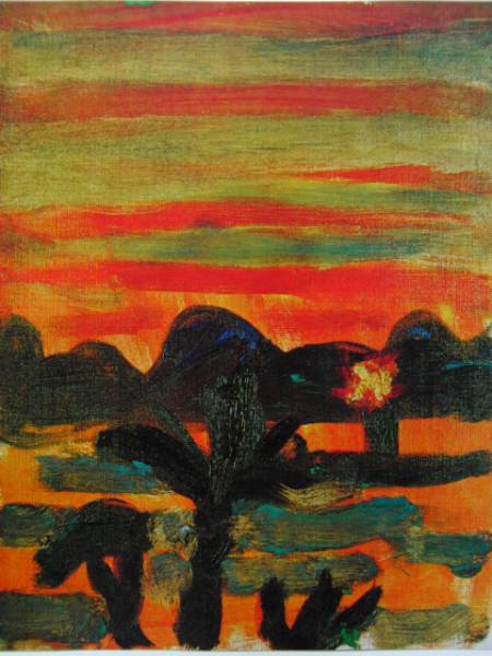 梅原龍三郎、ギリシャ風景、希少画集画、新品額装付、状態良好