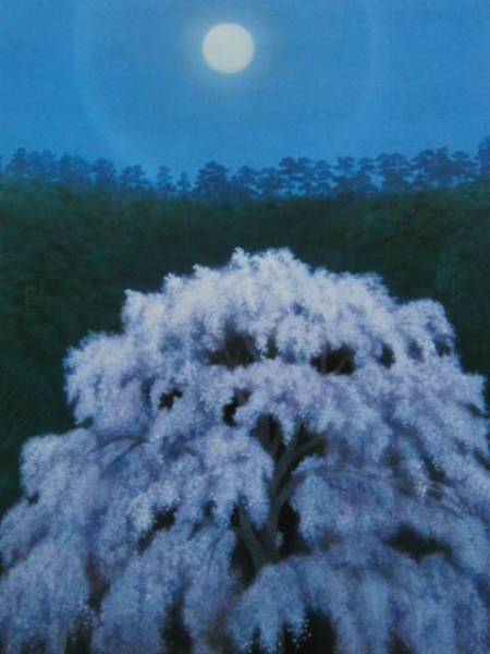 東山 魁夷、花明り、希少画集画より、新品高級額装付