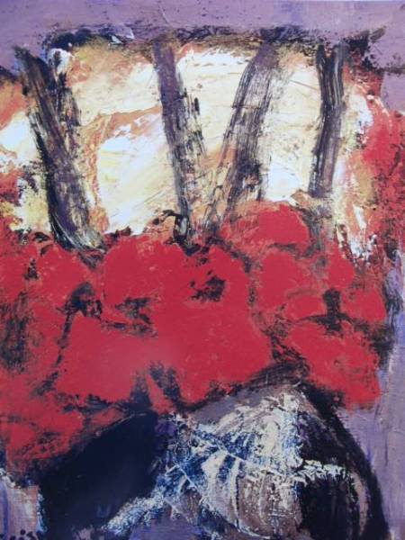 三岸 節子、花、人気作品、希少画集・額装画、新品高級額 額装付