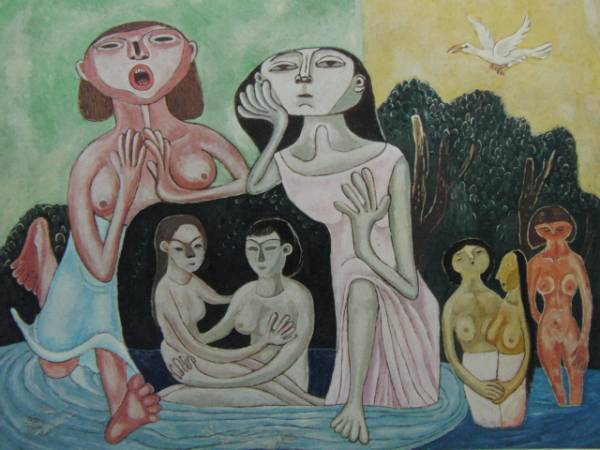 北川民次　裸婦像　水彩画　原画　直筆　和紙　直筆サイン落款有り　額入り　希少品 71zHKm3+EIL._UF350,350_QL80_.jpg