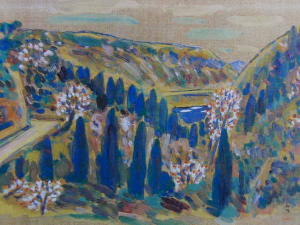 小林和作　油絵　「越中の山の春」　4号　雪解け　額付き　23.10.29ー7 R antiques | 骨董・古美術・古道具・アンティーク