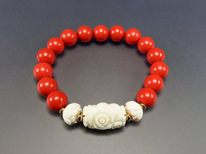  dressing up [. person. stone ] scouring sina bar coral rose carving bracele 