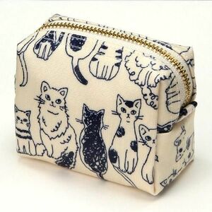  cat . fully. eyes medicine &. medicine, small articles pouch { ivory ground }