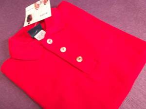 USA made Kids 130 Golf polo-shirt short sleeves cotton 100% red 