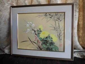 菊池径葉　四君子　絵画　新品　日本画　Ｆ6号 style=width:100%;