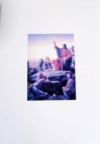 덴마크 서부 골동품/그리스도의 길을 밝히는 그림 복사판 소형, 삽화, 그림, 초상화