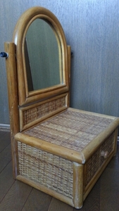 * Showa Retro antique rattan made Mini dresser drawer attaching mirror removed possible 