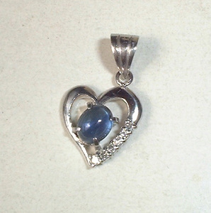 pt900 sapphire & diamond attaching pendant head used