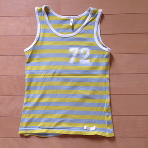  Pro pa gun da stretch tank top lemon yellow × light blue L used XS corresponding for women Jim exercise yoga 