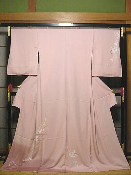 Brand new, unmade, pure silk, Tango chirimen, hand-painted Yuzen homongi (with eight hangers), women's kimono, kimono, Visiting dress, untailored