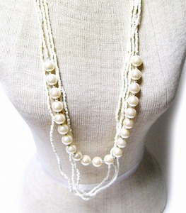4 ream pa- ruby z long necklace * pearl jewelry accessory 
