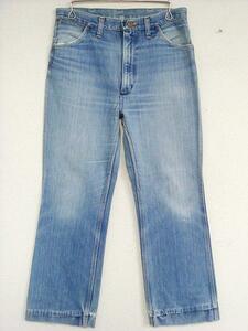 Винтажный США -Сделано Wrangler Wrangler Rangler интенсивный борода джинсовая джинсовая джинсы Старые старые идеальные ботинки вырезаны подержанная одежда