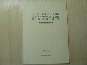 シュマトカリペツ12遺跡 シュマトカリペツ13遺跡 峰浜8線遺跡 発掘調査概要報告書 / 斜里町教育委員会 2008年 北海道斜里郡