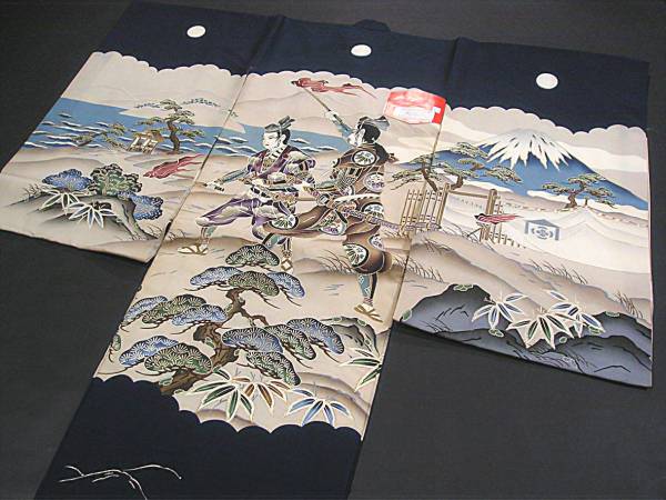 Artículo especial Trabajo lujoso Seda pura Ropa de celebración/visita al santuario Yuzen pintada a mano para niño, ropa de bebé, formal, ropa japonesa, Llegada de la celebración