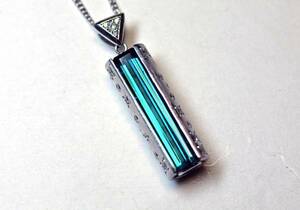  free shipping . price 750WG blue tourmaline pendant 