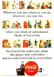 ●308F　1954年のレトロ広告　コカコーラ　Coca-Cola　Coke