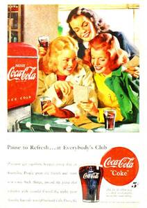 ●311F　1948年のレトロ広告　コカコーラ　Coca-Cola　Coke