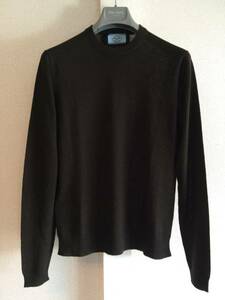  new goods Prada top class baby alpaca knitted 46 tea Brown sweater prada b