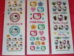  ultra rare!1997 year Sanrio Hello Kitty seal 3 kind set *