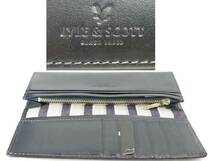 送料210円～ LYLE&SCOTT ファスナー長財布 ダークネイビーグラデーション 牛革カーフ 二つ折り長財布 ライルアンドスコットBLACK LABEL濃紺_画像3