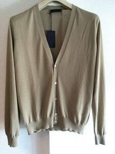  new goods Prada top class cashmere silk knitted cardigan 50 prada sweater beige 