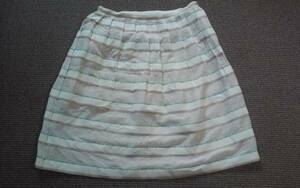 *COMME CA DU MODE* pleated skirt 9 beige border 