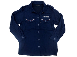 S1754* новый товар *Heather Heather * длинный рукав темно-синий Army рубашка F