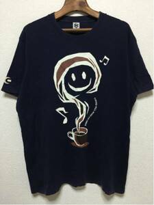 [即決古着]UNIQLO×TULLY'S COFFEE/ユニクロ×タリーズコーヒー/コラボTシャツ/半袖/紺色/ネイビー/Lサイズ